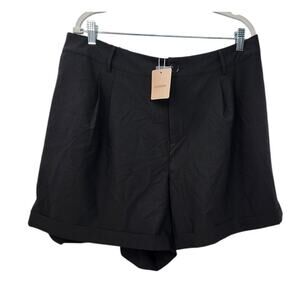 New‎ NWT Bloomchic Chino Trouser Pleated Front Shorts Black Size 18-20